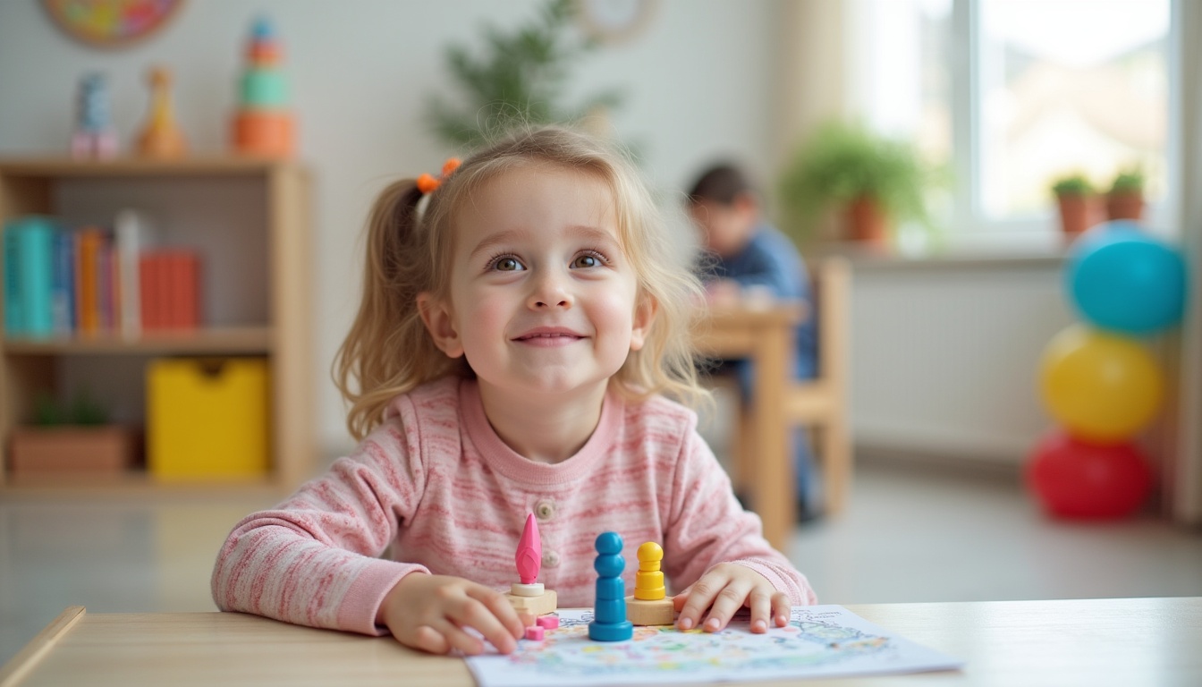 Copii fericiți jucându-se și învățând într-o grădiniță modernă din Ploiești